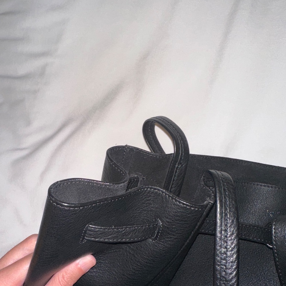 CELINE Soft Grained Calfskin Small Belt Cabas Phantom Black - Picture 3 of 11